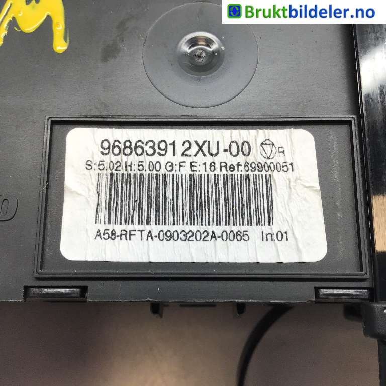 Varmeapparat betjening til Citroën C3, Picasso 2009-2017 (CITROEN|6452 N2|69900051|968639112XU-00)