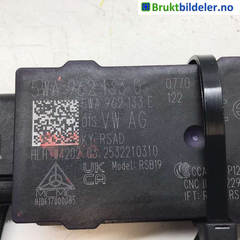 Styreenhet nøkkelfri/keyless til VW ID.3 2020-->>  (VOLKSWAGEN|5WA 962 133 G|5ZA 013 855-24|)