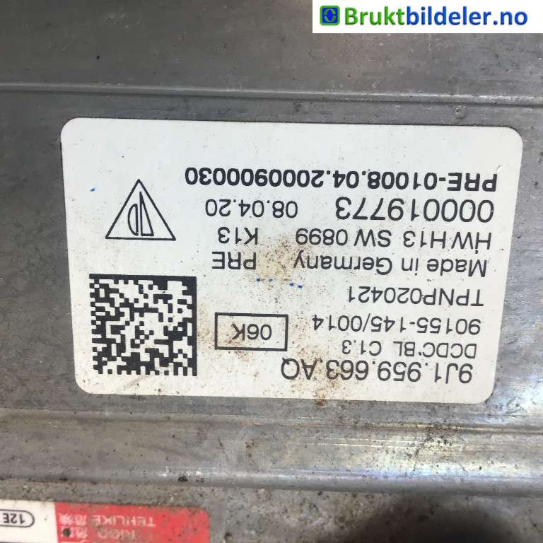 DCDC converter elbil til Porsche Taycan 2019-->>  (PORSCHE|9J1 959 663 AQ|000019773|)