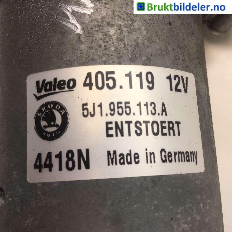 Viskermotor frontrute til Škoda Fabia 2007-2010 (Type II, Fase 1)  (SKODA|5J1 955 113 A|405119|)