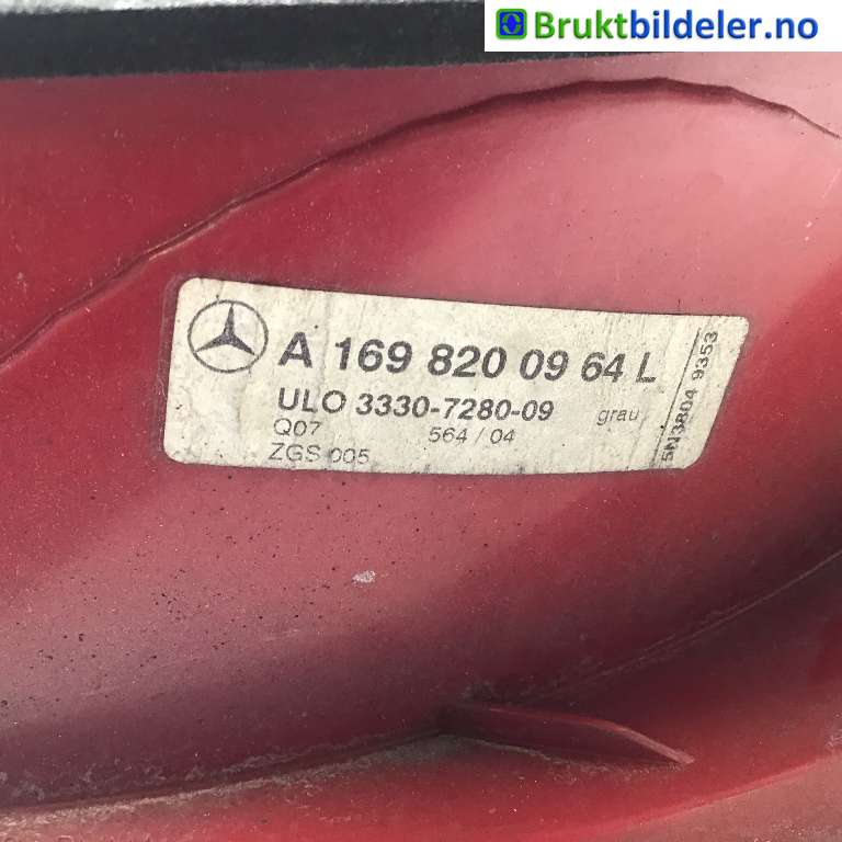 Baklykt venstre til Mercedes A-Klasse 2005-2012 (W169) (W169) (MERCEDES|A 169 820 09 64 L|3330-7280-09|)