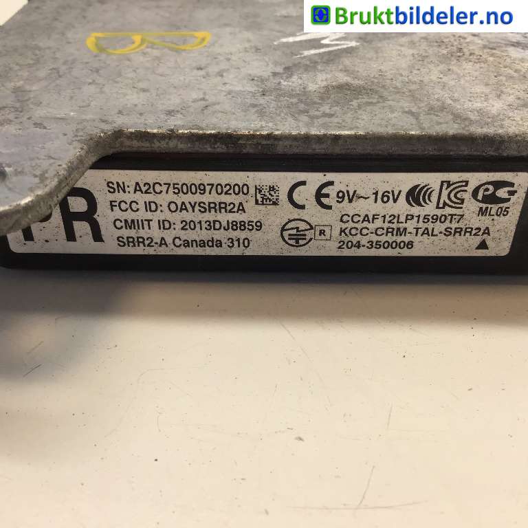 Sensor radar til Toyota Prius 2016-2023 (Type IV) (combi) (combi) (TOYOTA|88162-0W270|A2C7500970200|)
