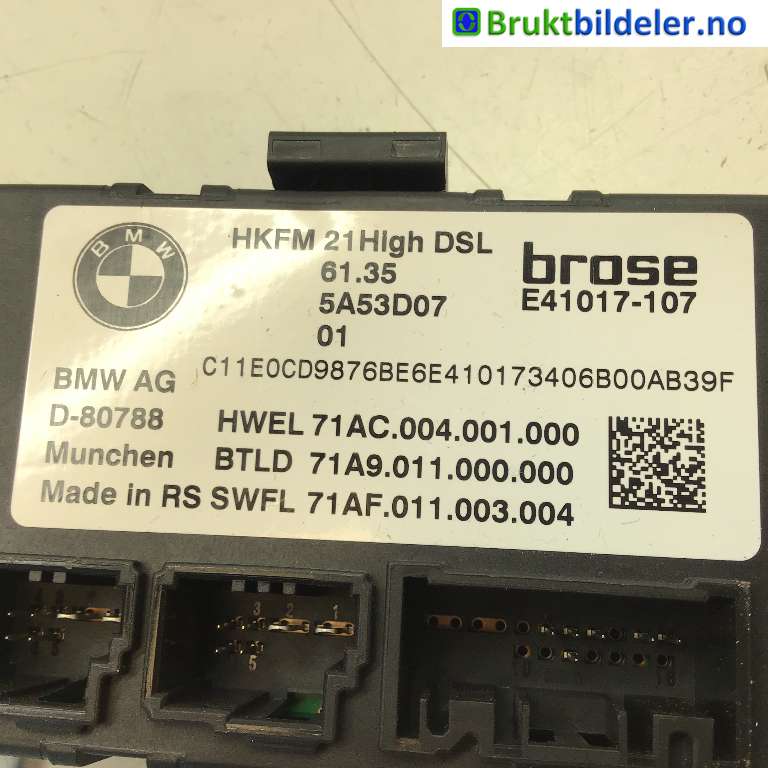 Styreenhet elektrisk bakluke til BMW iX 2021-->> (I20) (I20) (BMW  iX xDrive40|61 35 5 A53 D07|E41017-107|)
