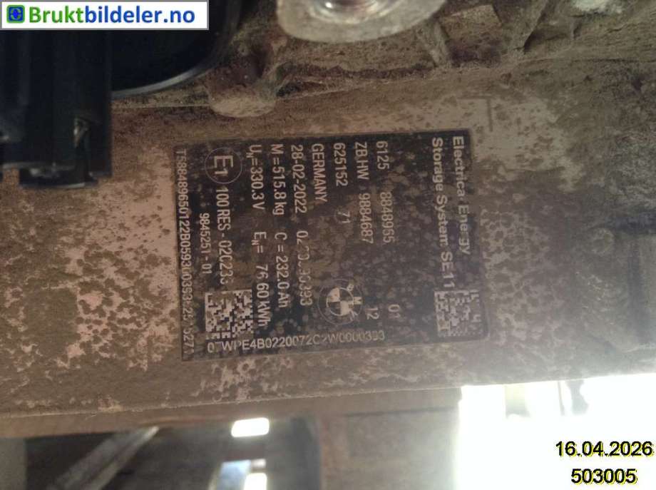 Batteripakke elbil til BMW iX 2021-->> (I20) (I20) (BMW iX xDrive40|61 25 8 848 955-01|)