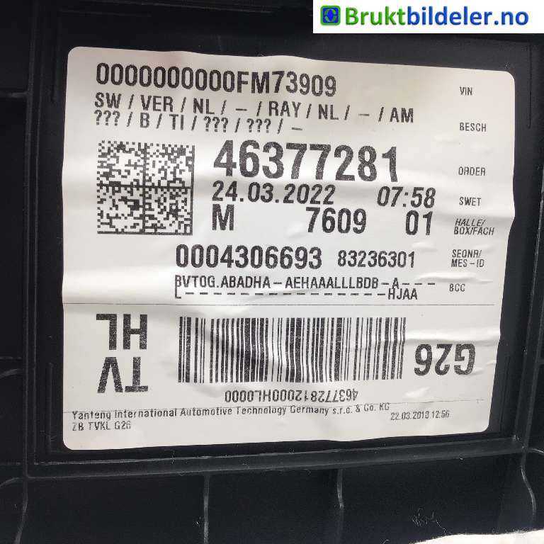 Dørtrekk venstre til BMW i4 2021-->> (G26) (G26) (BMW IX4|51 42 7 999 535|)