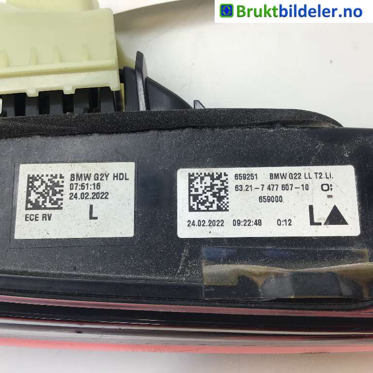 Baklykt venstre indre til BMW i4 2021-->> (G26) (G26) (BMW IX4|63 21 7 477 607|)