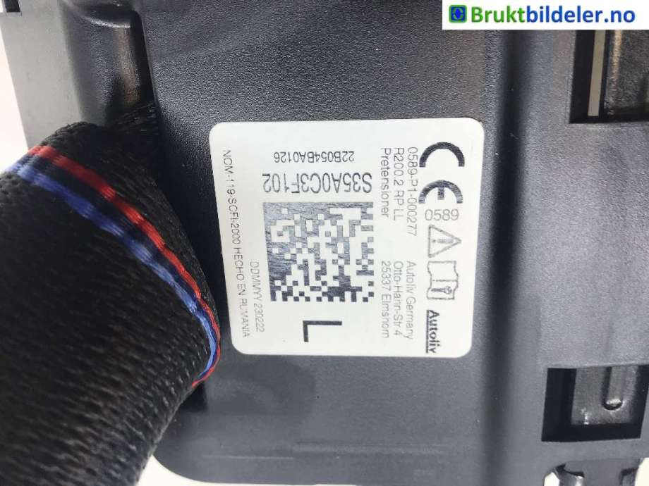 Sikkerhetsbelte bak venstre til BMW i4 2021-->> (G26) (G26) (BMW IX4|72 11 5 A0C 3F1|648803400E|)