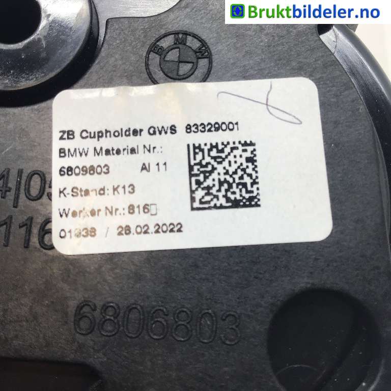 Dashbord koppholder til BMW i4 2021-->> (G26) (G26) (BMW IX4|51 16 6 809 803|)