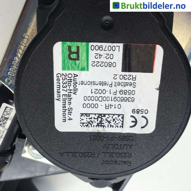 Sikkerhetsbelte foran høyre til BMW i4 2021-->> (G26) (G26) (BMW IX4|72 11 8 076 366|636609100D0000|)