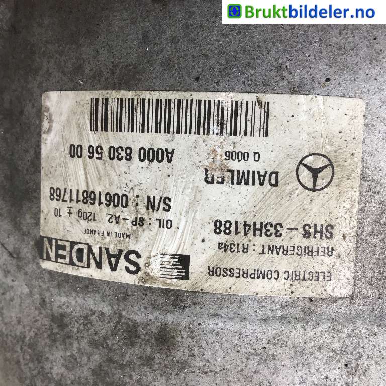 Aircondition kompressor til Mercedes C-Klasse 2014-2018 (Fase 1) (W205) (W205) (MERCEDES|A 000 830 56 00|00616811768|)