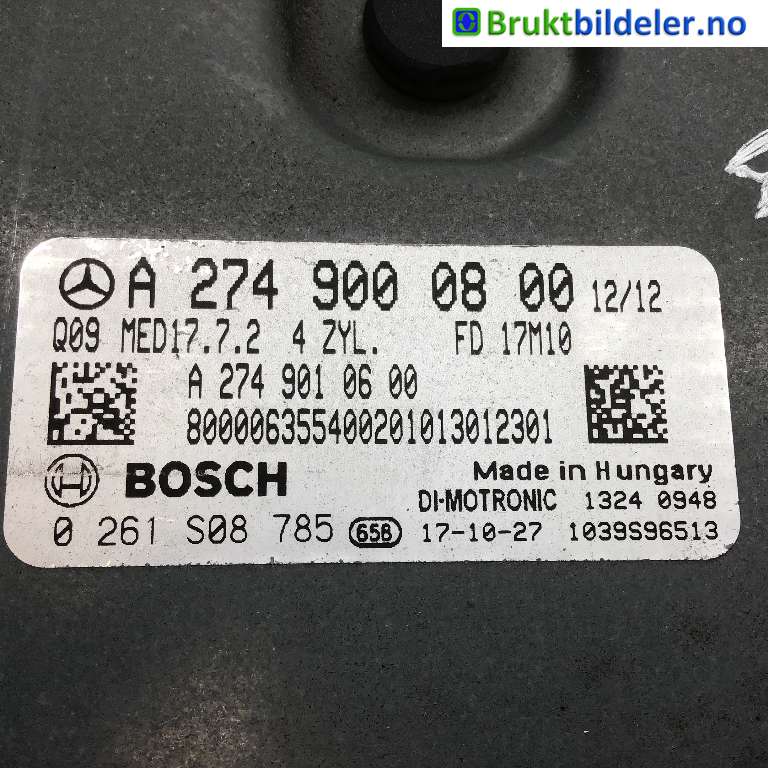 Styreenhet motor til Mercedes C-Klasse 2014-2018 (Fase 1) (W205) (W205) (MERCEDES|A 274 900 08 00|0 261 S08 785|)