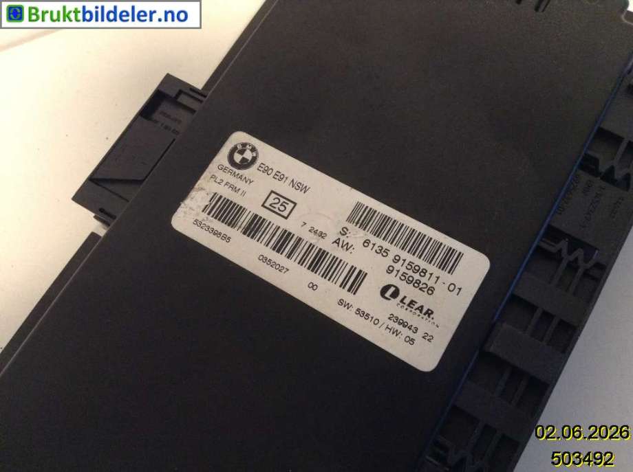 Styreenhet diverse til BMW 3-Serie 2005-2011 (E90/E91/E92/E93) (E90/E91/E92/E93) (BMW|61 35 9 159 811-01|)