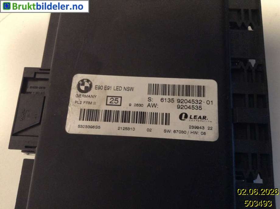 Styreenhet diverse til BMW 3-Serie 2005-2011 (E90/E91/E92/E93) (E90/E91/E92/E93) (BMW|61 35 9 204 532-01|)