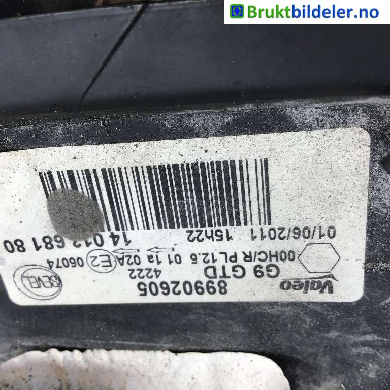 Frontlykt venstre halogen til Peugeot Expert 2007-2016 (Type II)  (PEUGEOT|6208 L0|89902605|)