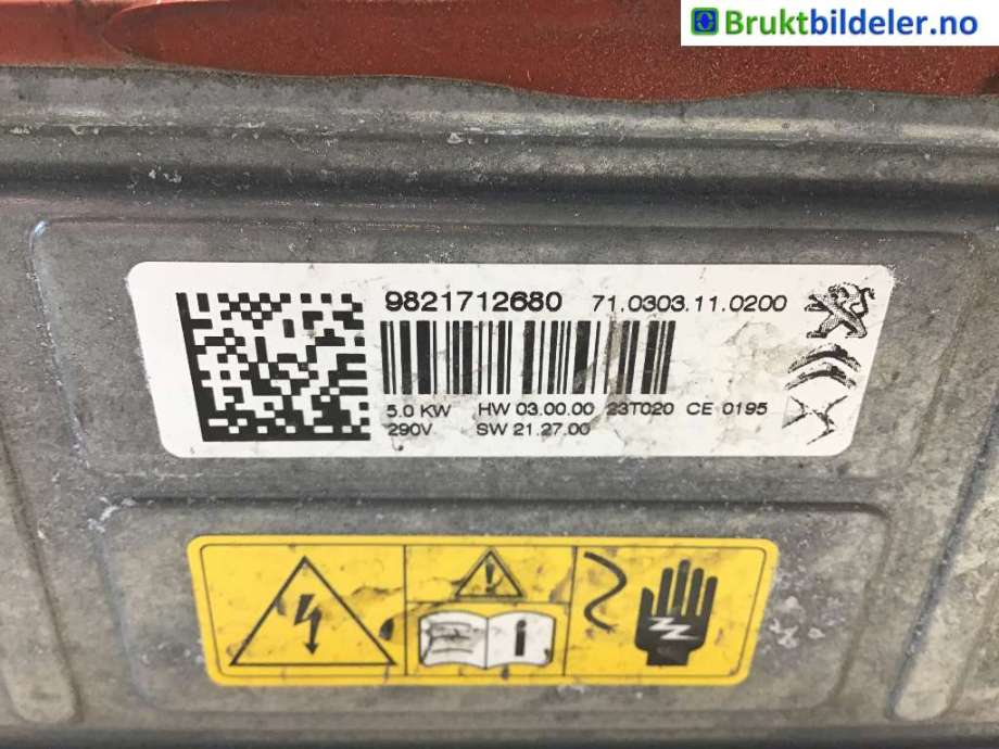 Varmeapparat register til Citroën ë-C4 2020-->>  (CITROEN|9821712680|71.0303.11.0200|)