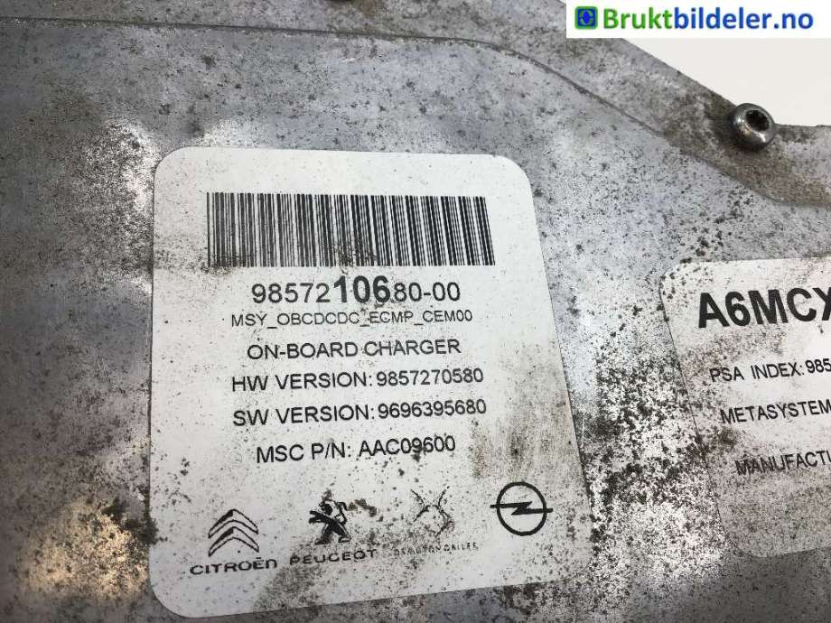 Batterilader (OBC - On Board Charger) til Citroën ë-C4 2020-->>  (CITROEN|16 758 121 80|AAC09600|)