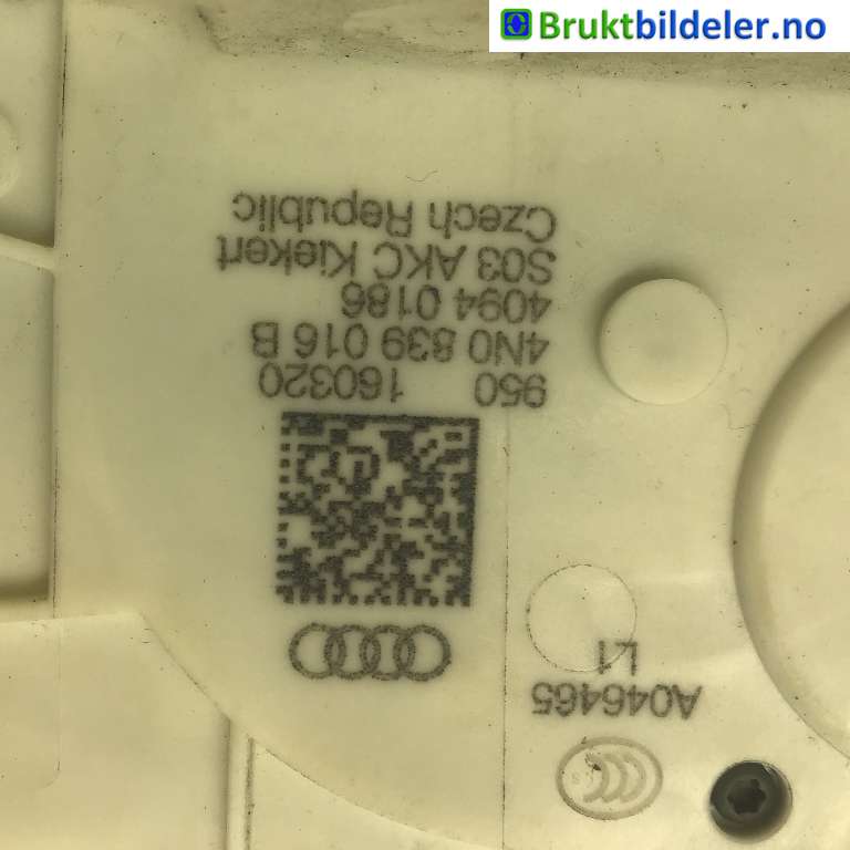 Låsekasse høyre bak til Porsche Taycan 2019-->>  (PORSCHE|PAB 839 016|4094 0186|4N0 839 016 B)