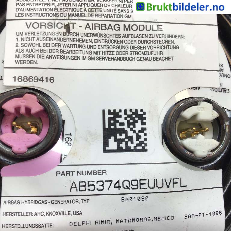 Airbag rattpute til Chevrolet Tahoe 2001-2005 (Type II) (CHEVROLET|16869416||AB5374Q9EUUVFL)