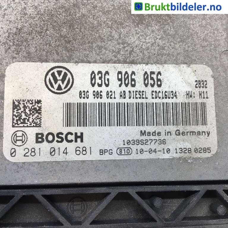 Styreenhet motor til VW Touran 2007-2010 (Type I, Fase 2)  (VOLKSWAGEN|03G 906 056|0 281 014 681|)