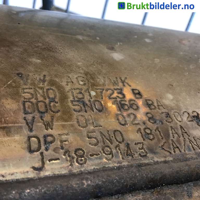 Partikkelfilter til VW Tiguan, 2007-2011 (Type I, Fase 1)  (VOLKSWAGEN|5N0131723B)