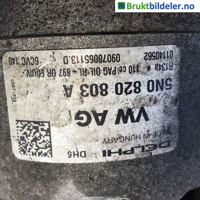 Aircondition kompressor til VW Tiguan 2007-2011 (Type I, Fase 1)  (VOLKSWAGEN|5N0 820 803 A|01140562|)