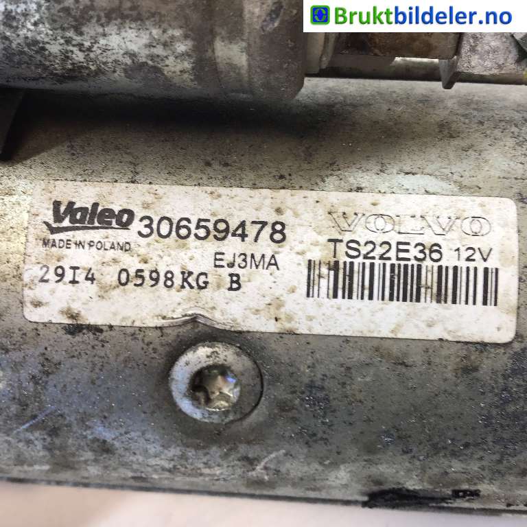 Starter diesel til Volvo S60 2014-2019 (Type II, Fase 2)  (VOLVO|30659478|29I4 0598KG|TS22E36)