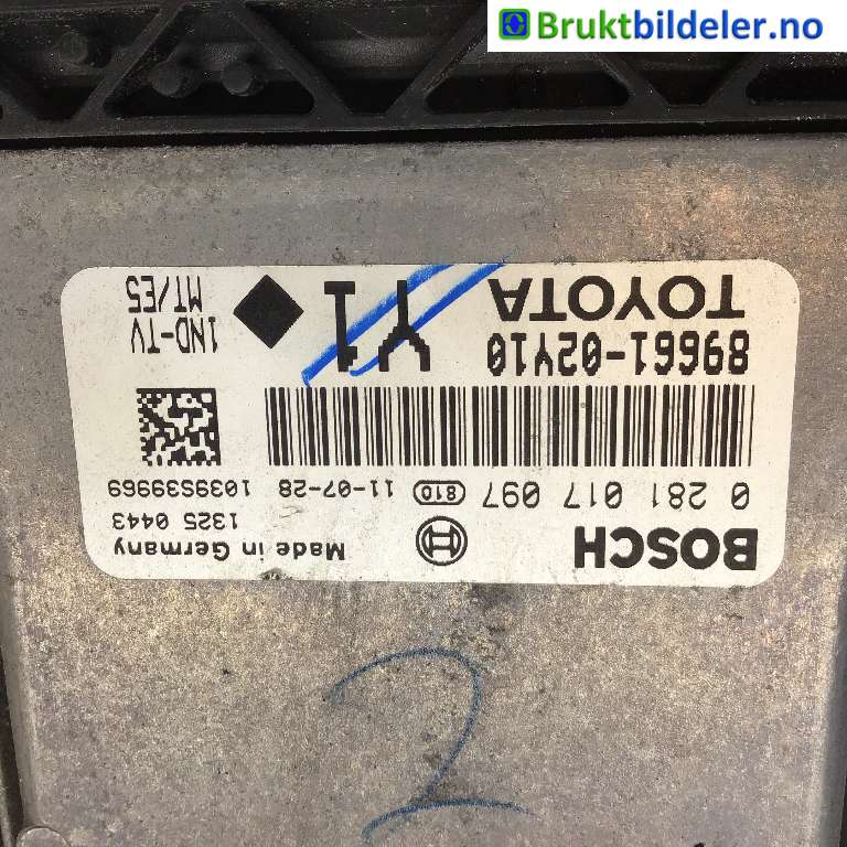 Styreenhet motor til Toyota Auris 2010-2012 (Type I, Fase 2)  (TOYOTA|89661-02Y10|0 281 017 097|)