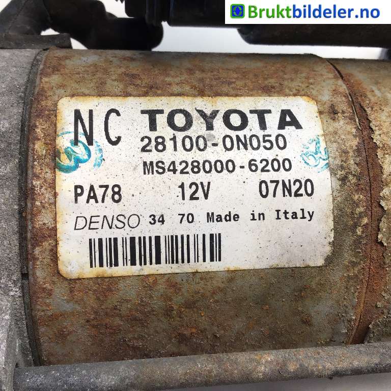 Starter diesel til Toyota Auris 2010-2012 (Type I, Fase 2)  (TOYOTA|28100-0N050|MS42800-6200|)