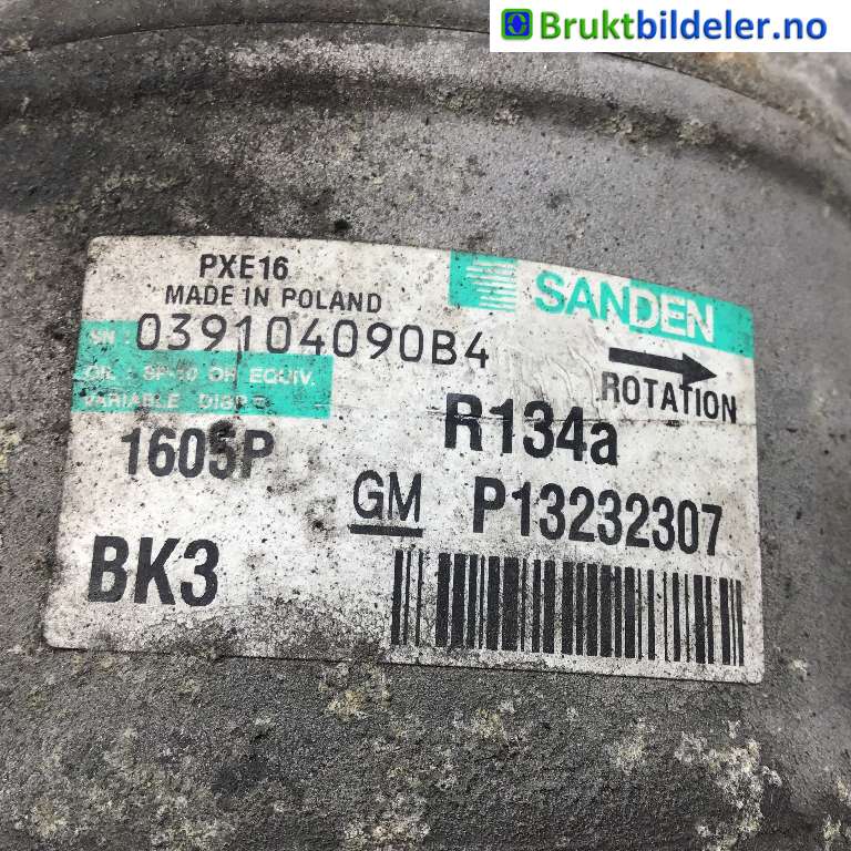 Aircondition kompressor til Opel Insignia A 2009-2014 (OPEL|13232307|039104090B4|)
