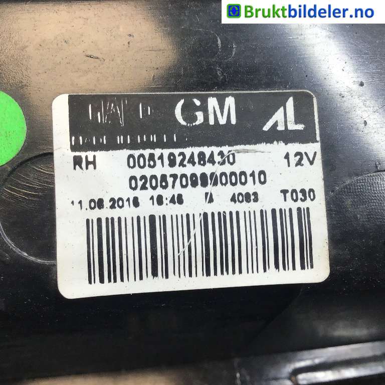 Baklykt høyre til Opel Combo D 2012-2018  (OPEL|519248430|02057099900010|)