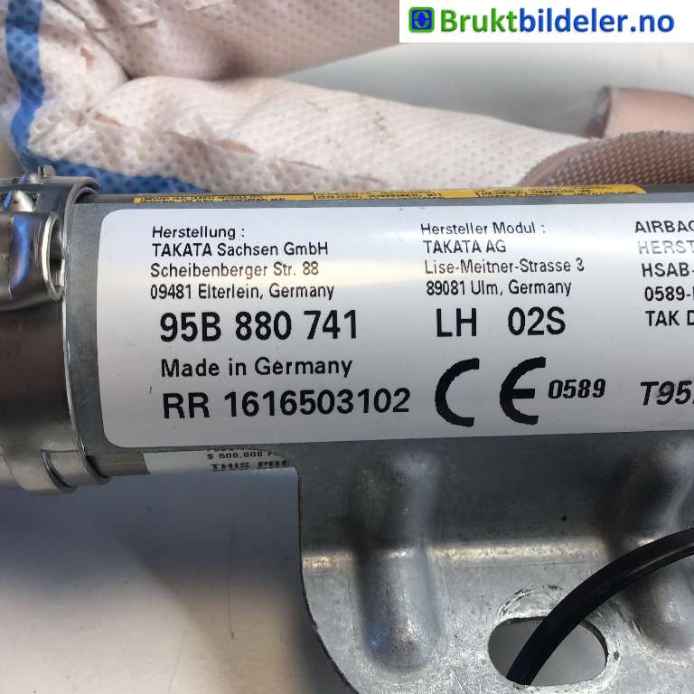 Airbag gardin venstre til Porsche Macan 2014-->> (95B) (95B) (PORSCHE|95B 880 741||95B 880 741 B)