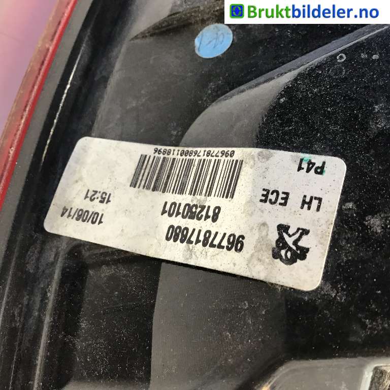 Baklykt venstre til Peugeot 308 2013-2021 (Type II)  (PEUGEOT|9677817680|81250101|)