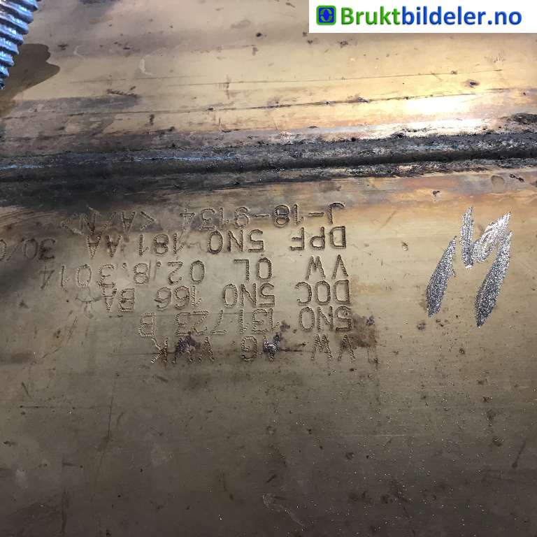 Partikkelfilter til VW Tiguan, 2007-2011 (Type I, Fase 1)  (VOLKSWAGEN|5N0131723B)