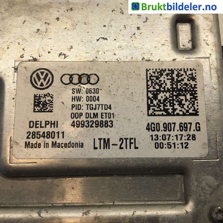 Styreenhet xenon/ballast til VW Caddy 2015-2020 (Type III, Fase 3)  (VOLKSWAGEN|4G0 907 697 G|499329883|)