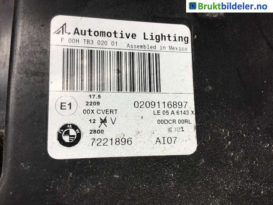 Frontlykt høyre xenon til BMW X5 2007-2013 (E70) (E70) (BMW|7 221 896|)