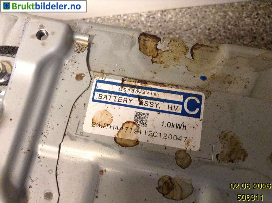Batteripakke elbil til Toyota Prius +7 2012-2020 (Type III) (stasjonsvogn) (stasjonsvogn) (TOYOTA|G9280-47191|)