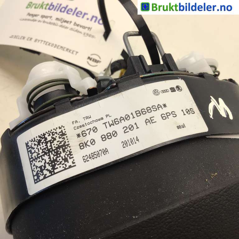 Airbag rattpute til Audi A4 2007-2014 (Type IV) (B8) (B8) (AUDI|8K0 880 201 AE|670 TW6A01B68SA|)