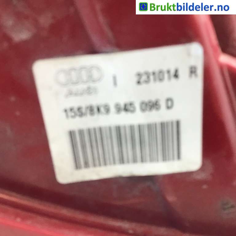 Baklykt høyre til Audi A4 2007-2014 (Type IV) (B8) (B8) (AUDI|8K9 945 096 D|)