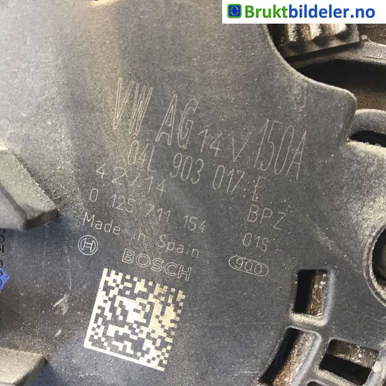 Dynamo til Audi A4 2007-2014 (Type IV) (B8) (B8) (AUDI|04L 903 017 E|0 125 711 154|)