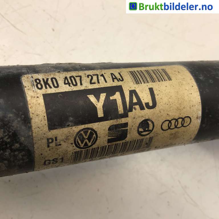 Drivaksel høyre foran til Audi A4 2007-2014 (Type IV) (B8) (B8) (AUDI|8K0 407 271 AJ|)