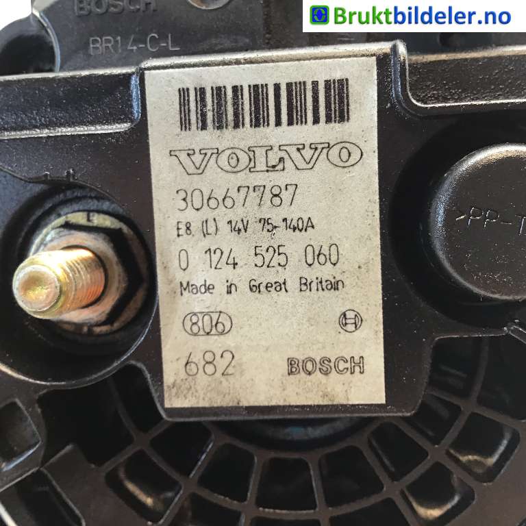Dynamo til Volvo S60 2005-2010 (Type I, Fase 2)  (VOLVO|30667787|0 124 525 060|)