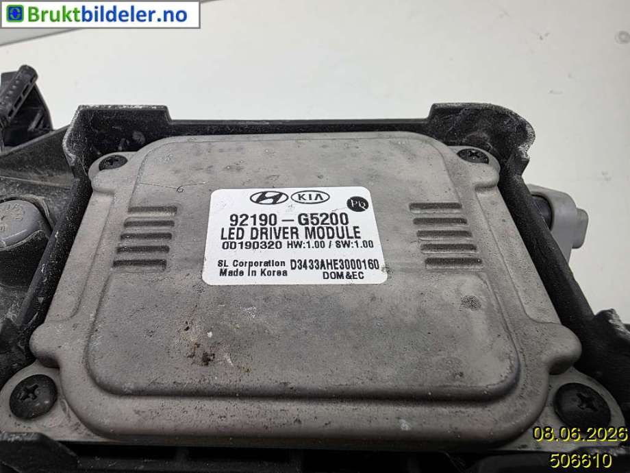 Frontlykt høyre halogen til Kia Niro 2016-2021  (92102G5200|)
