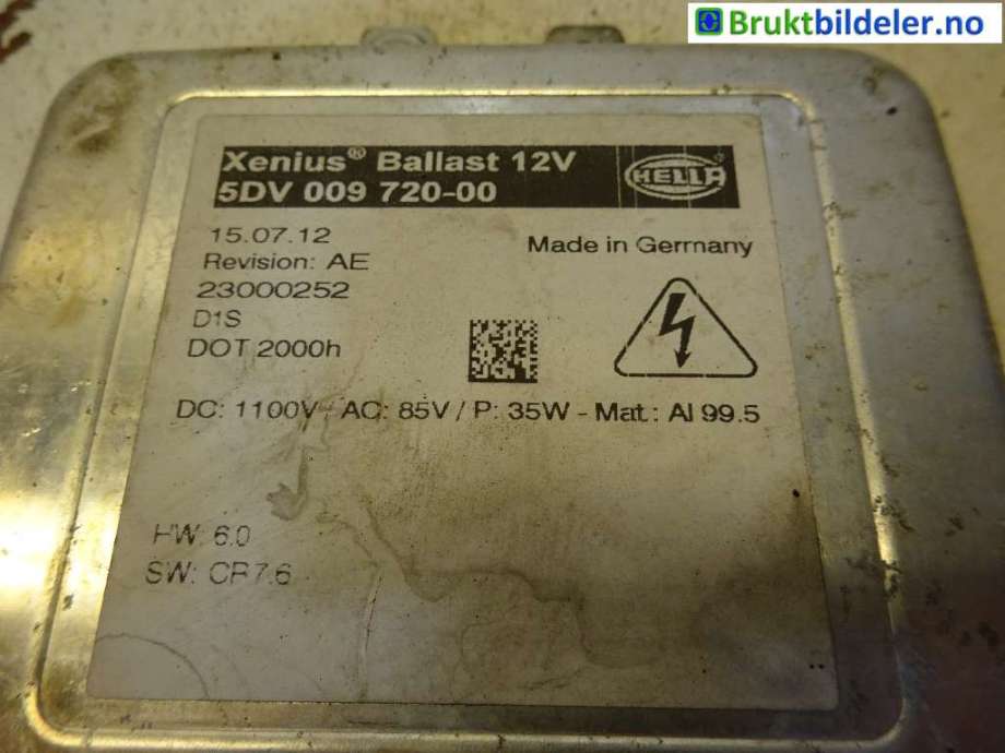 Styreenhet xenon/ballast til Opel Astra J 2010-2015  (OPEL||5DV 009 720-00|23000252)