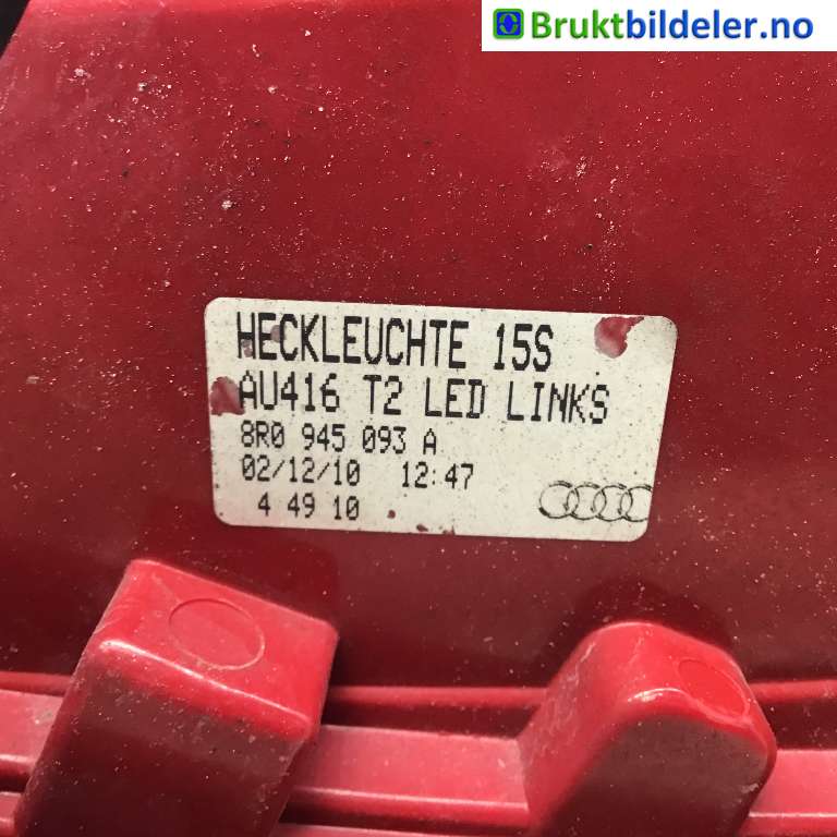Baklykt venstre til Audi Q5 2008-2012 (Type I, Fase 1)  (AUDI|8R0 945 093 A|)