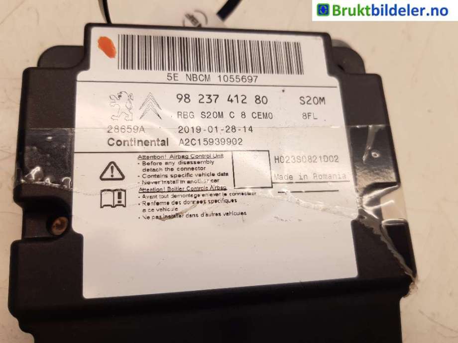 Airbag elektronikk til Peugeot Partner 2019-->> (Type III)  (PEUGEOT|9823741280|A2C15939902|)