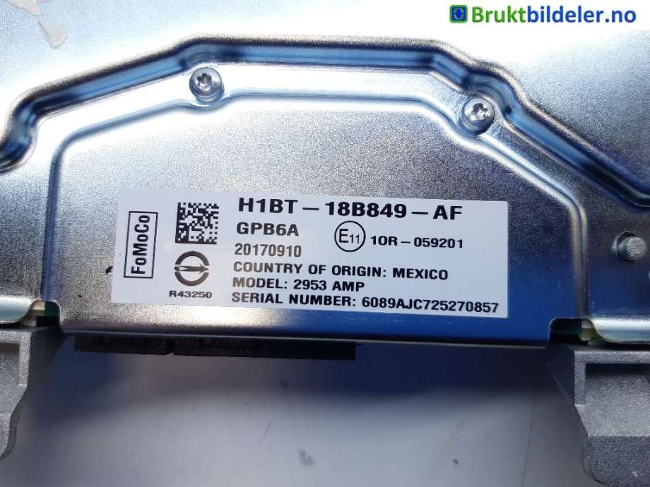 Bilstereo forsterker til Ford Fiesta 2017-->> (Type VII)  (FORD|H1BT-18B849-AF|20170910|)