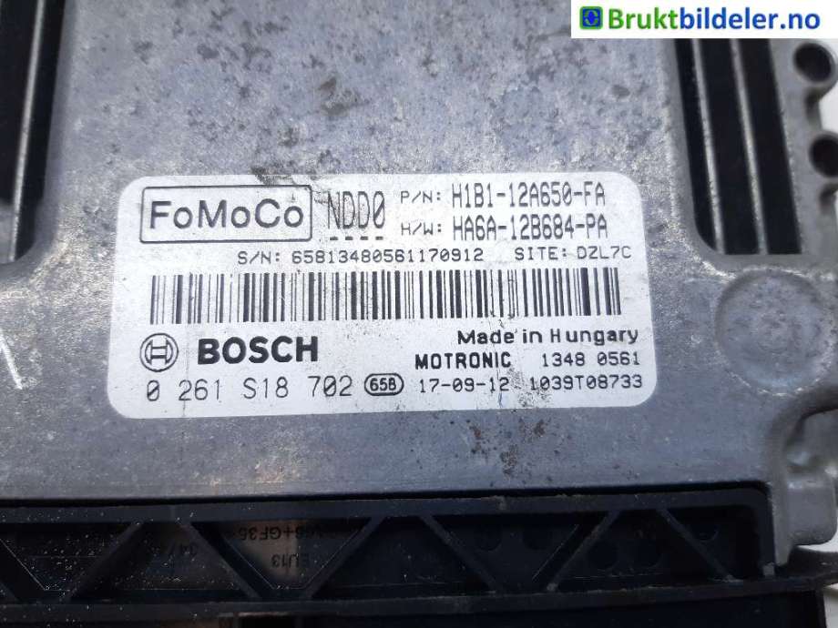 Styreenhet motor til Ford Fiesta 2017-->> (Type VII)  (FORD|H1B1-12A650-FA|0 261 S18 702|HA6A-12B684-PA)