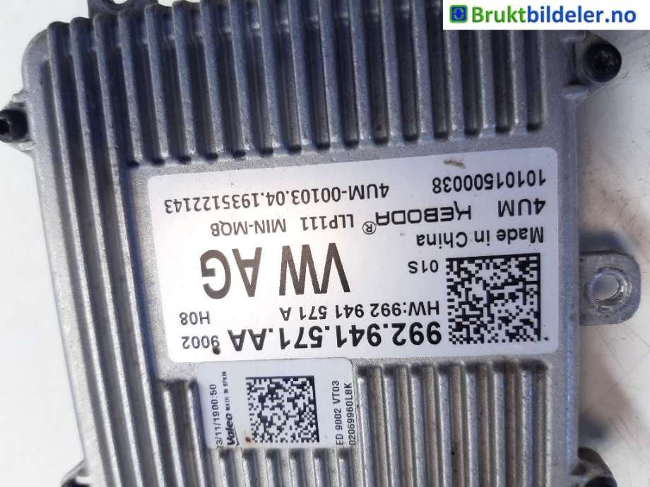 Styreenhet xenon/ballast til VW Transporter / Caravelle 2019-->> (T6.1) (T6.1) (VOLKSWAGEN|992 941 571 AA|10101500038|)