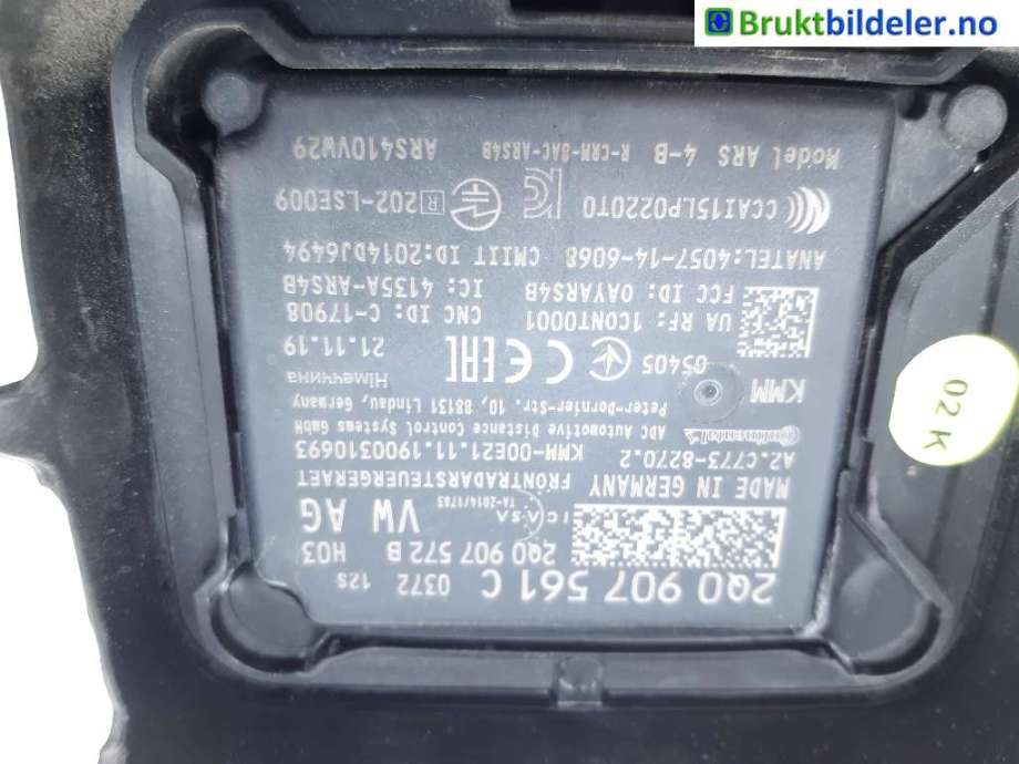 Sensor radar til VW Transporter / Caravelle 2019-->> (T6.1) (T6.1) (VOLKSWAGEN|2Q0 907 561 C|A2C77382702|)