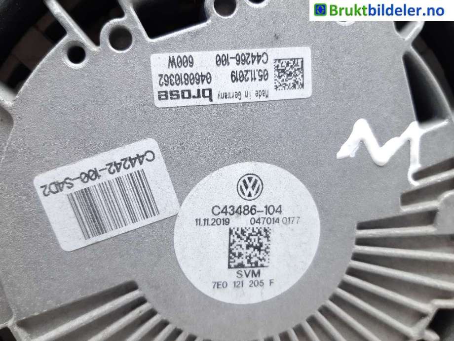 Kjølevifte til VW Transporter / Caravelle 2019-->> (T6.1) (T6.1) (VOLKSWAGEN|7E0 121 205 F|0460810362|)